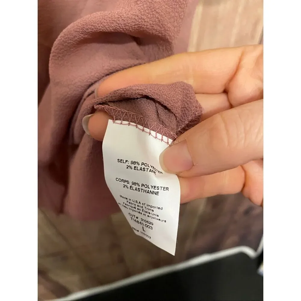 Lush Large Nordstrom Rack NWT button front blouse top knot women’s shirt taupe